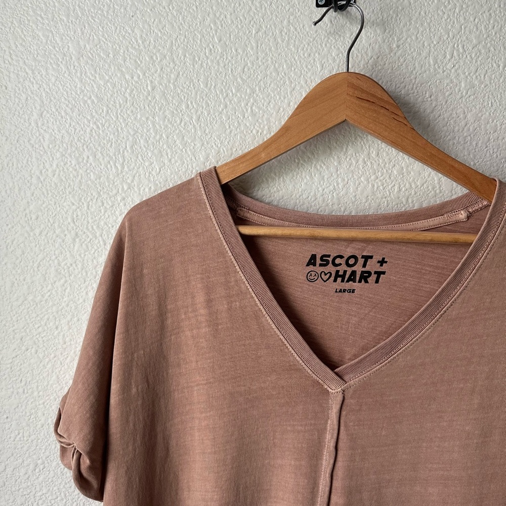 Ascot + Hart Women's Tan/Mauve Maxi Dress - V-Neck